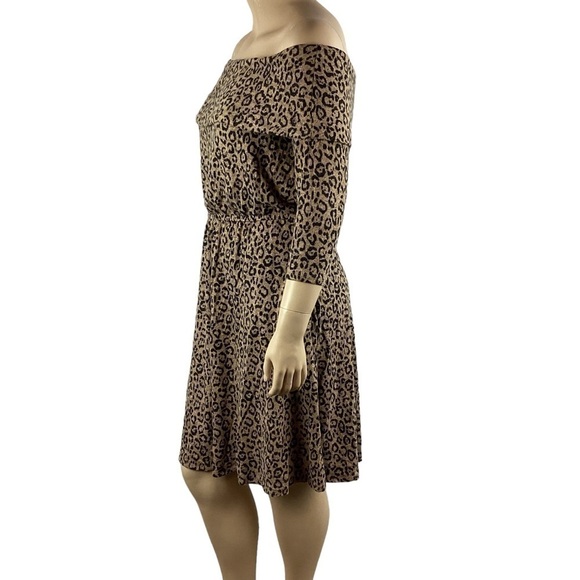 Lane Bryant Off the Shoulder Dress Size 14/16 Wild Animal - Picture 4 of 7